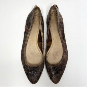 Frye Regina Flats Distressed Brown Grey 7